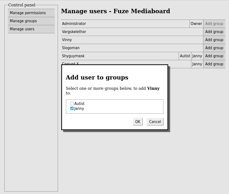 Manage Users tab